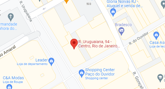 mapa com endereço do Sinfrerj